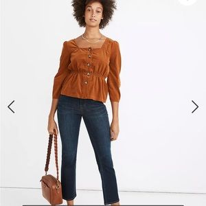 Madewell Cali Demi-Boot High Rise Cropped Flare Jeans in Larkspur Wash